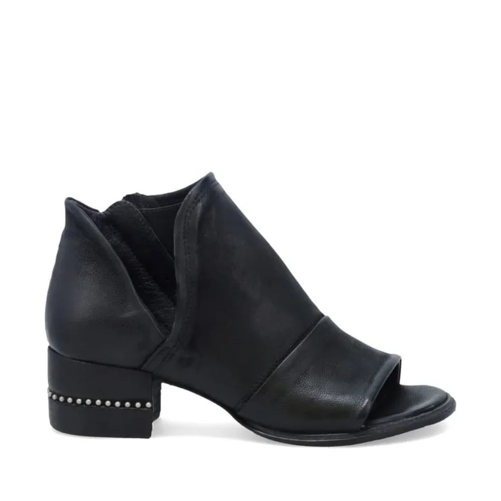 FINAL SALE: A.S.98 Leather black Miles Peep Toe Bootie New - Picture 2 of 14